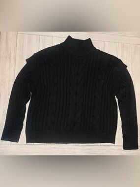 Time and Tru Black Cable-Knit Sweater